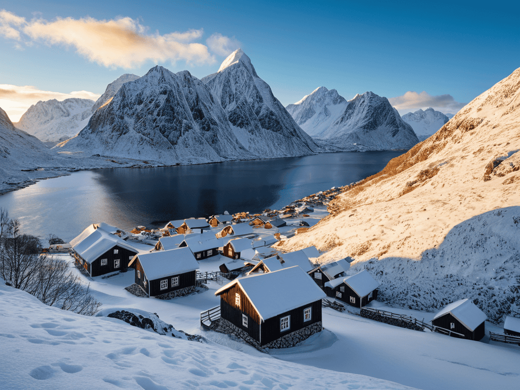 Lofoten Islands Winter landscape