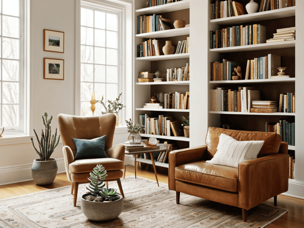 Staging a Bookshelf with decorative items