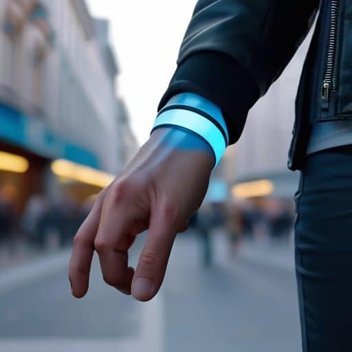 Haptic safety wearables for travelers showing protection