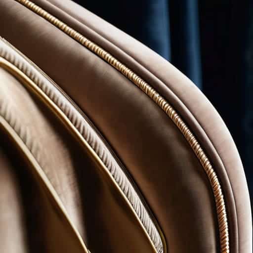 Upholstering with French piping on luxury furniture.